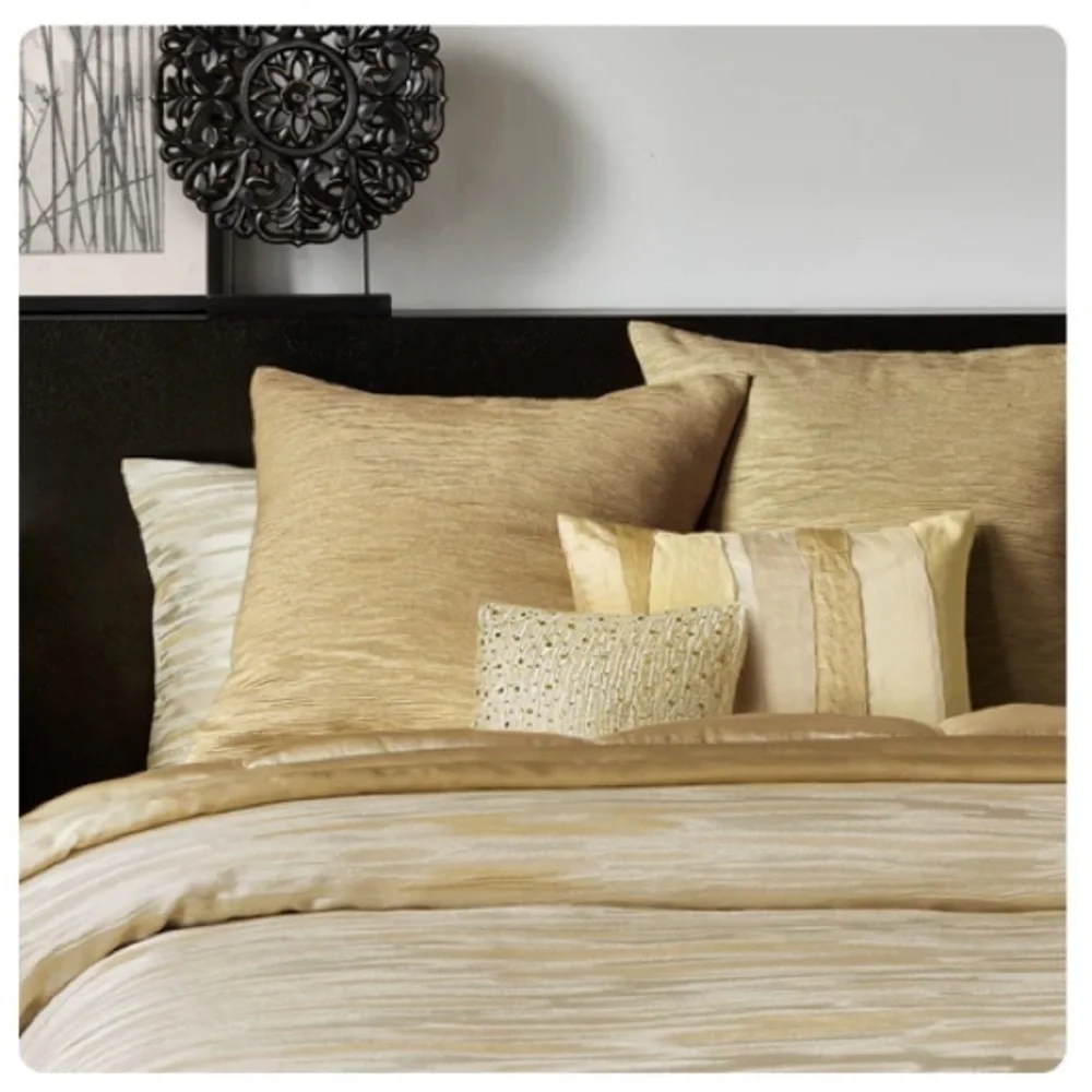 Donna Karan Home Gilded Sheer Layered Decorative Pillow Sham NWT